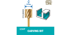 Dremel Max Life 115HP 5/16″ (7.9mm) High Performance Rotary Carving Bit 2-Pack