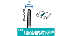 Dremel 9931 Structured Tungsten Carbide Carving Bit (Taper)