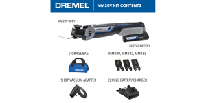 Dremel MM20V-02 Cordless Oscillating Multi-Tool Kit (2-Battery)