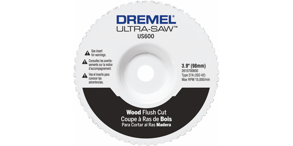 Dremel Ultra-Saw US600 4" Premium Carbide Wood & Plastic Flush Cut Wheel